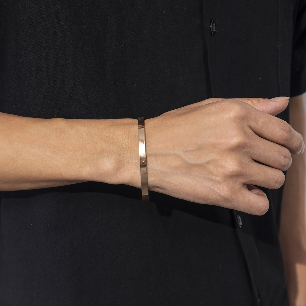 Simple Style Solid Color Iron Plating Bangle