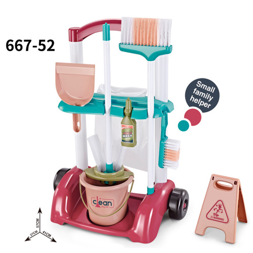 Cross-border children's play house simulation vacuum cleaner mini cleaning tool six-piece set broom mop bucket toy set