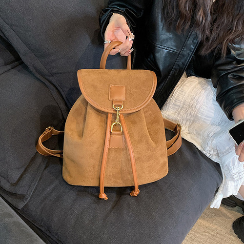 Export Korean version niche backpack eight breasts backpack velvet bag large capacity commuter bag handbag factory direct sale