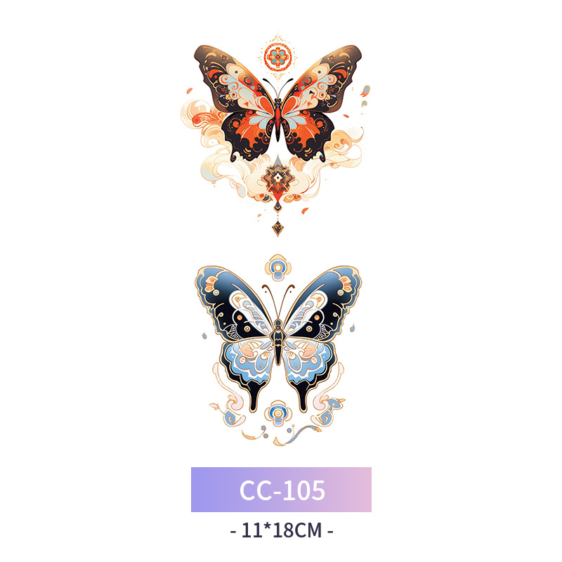 Transfronterizo en stock al por mayor de halloween colorido mariposa tatuaje pegatinas simulación sangrienta cicatriz pegatinas divertidas pegatinas impermeables