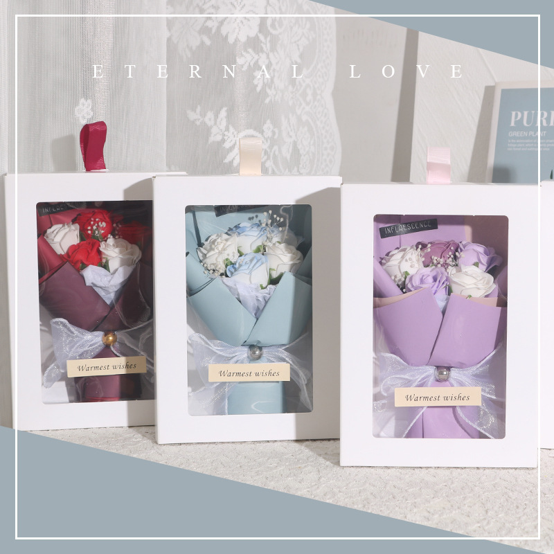 Cross-Border Supply Mother's Day Gift Handmade Soap Flower Bouquet Rose Gift Box for Girlfriend Valentine's Day Gift