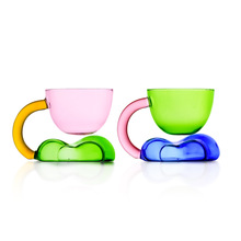 wvii悬浮云朵玻璃杯高颜值大容量带冰淇林马克杯牛奶果汁咖啡杯子