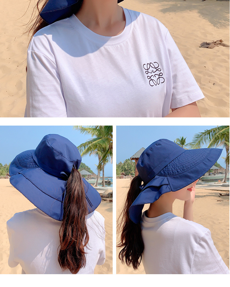 Women's Basic Solid Color Wide Eaves Sun Hat display picture 6