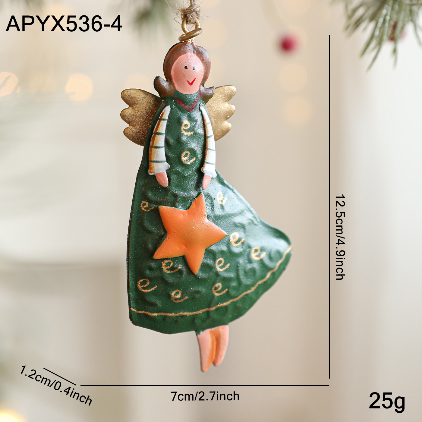 Cross-border americano rural retro hacer viejo hierro forjado Angel de Navidad chica decoración colgante decoración del árbol de Navidad colgante