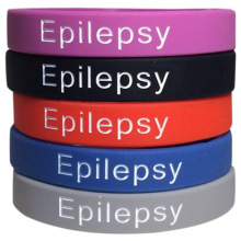 Epilepsy Medical Alert Purple Black Red Blue Gray 硅胶手环