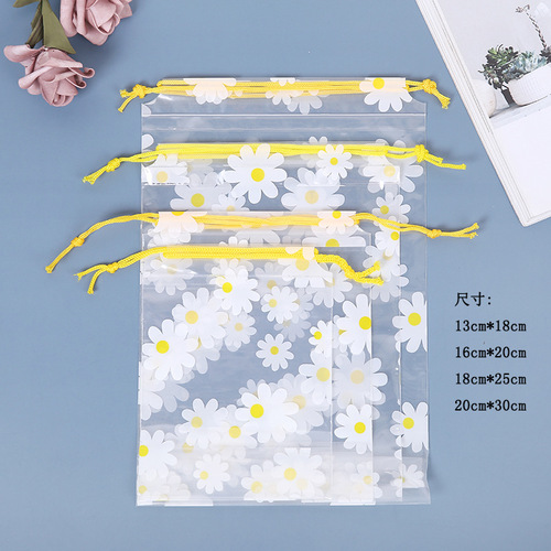 Daisy bunch pocket travel portable drawstring bag clothing packaging bag underwear underwear shoe plastic storage bag