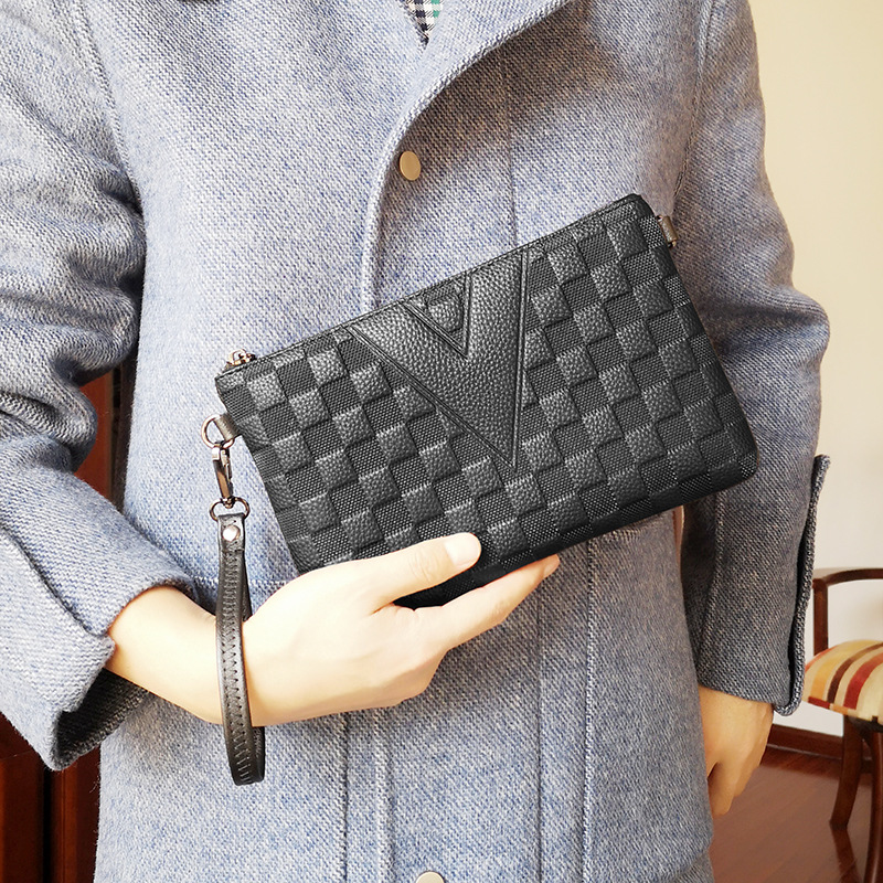 Kuaishou celebridad Wu Di Tianou mismo estilo de negocios en relieve bolso de los hombres espíritu Guy billetera bolsa social bolso de los hombres de moda