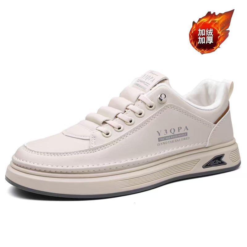 Invierno 2025 nuevos zapatos blancos zapatos de hombre zapatos de skate suaves zapatos deportivos casuales más gruesos y zapatos de skate cálidos de lana