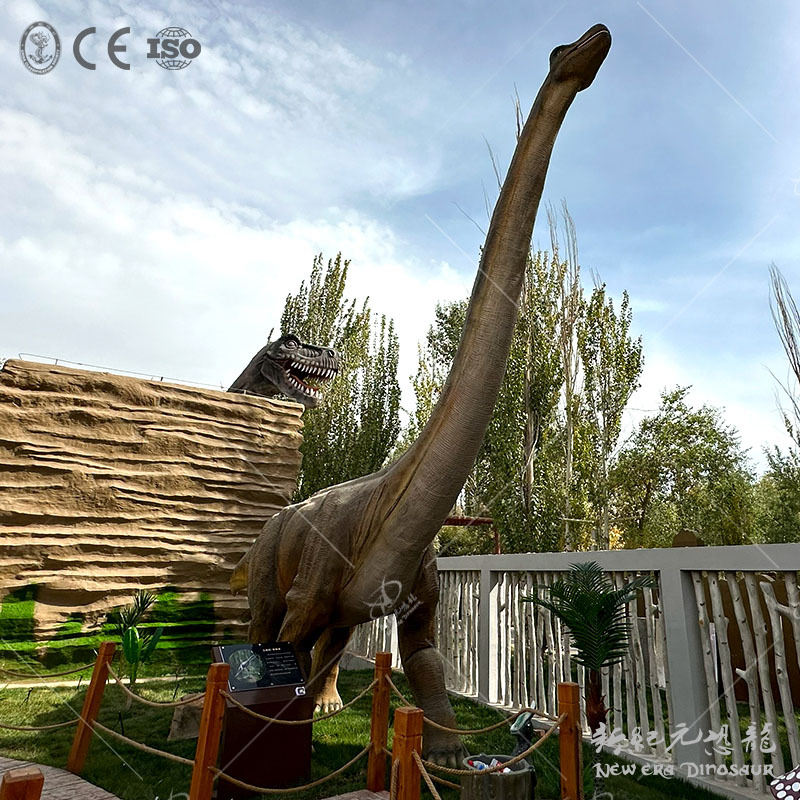 Simulación de animales modelo de gran brachiosaurio simulación de dinosaurios de silicona escultura de paisaje dinosaurios exhibición personalizada