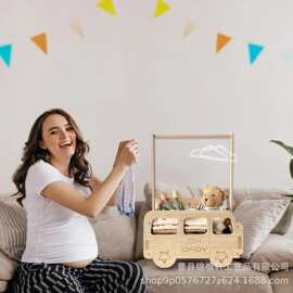 跨境木制婴儿玩具衣服收纳架实木汽车形沐浴篮创意木制收纳架