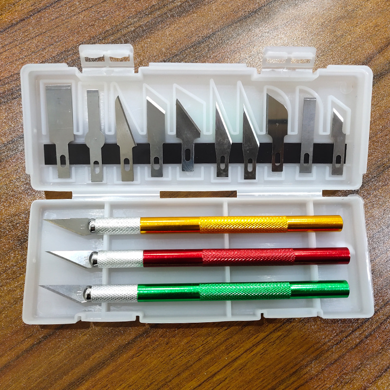 13PCS刻刀组合套装刻纸手工学生橡皮章雕刻工具刀金属雕刻刀套盒-阿里巴巴