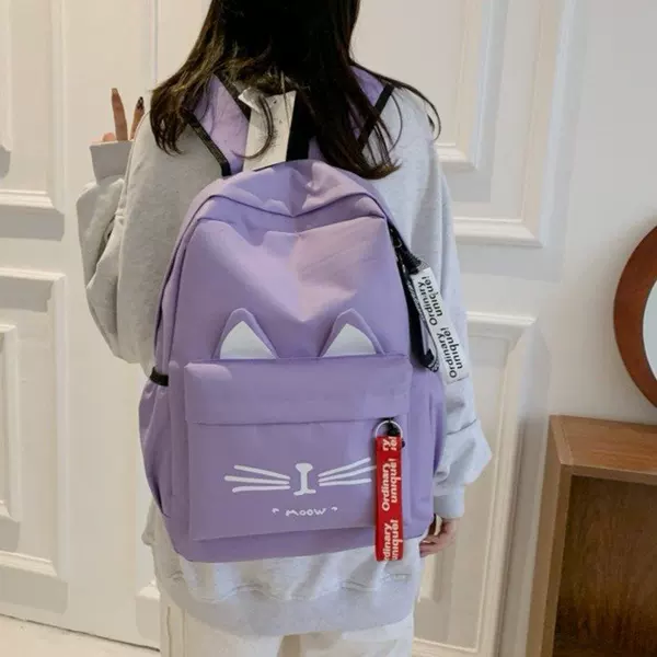 2026 New Trendy Fashion Backpack for Women, Versatile Cute Cat Ear Bag, Large Capacity Student School Bag