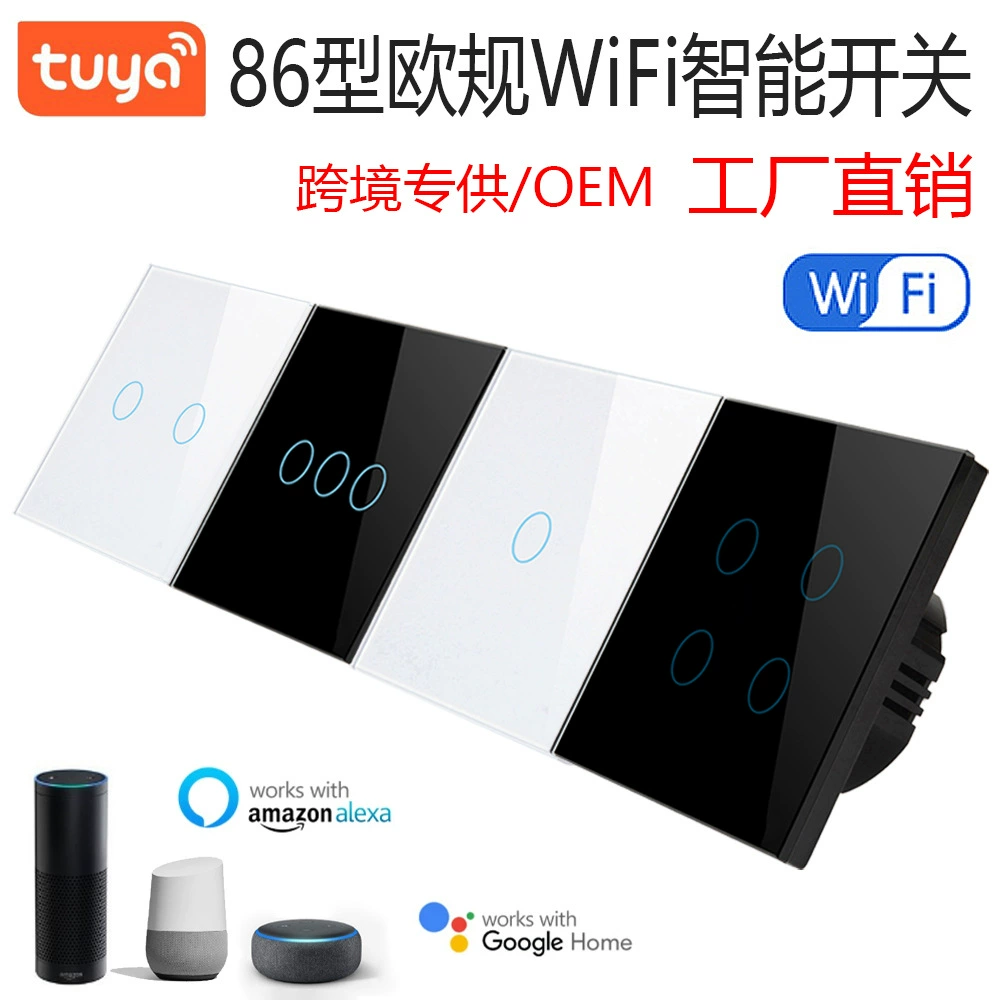 Граффити Wi-Fi переключатель одиночного огня Smart Switch zero Fire Alexa Google 86 Европейский датчик Голосовая Сенсорная панель переключателя