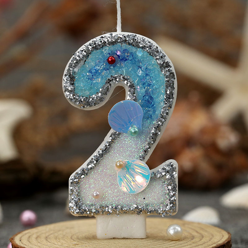 Nuevas velas digitales marinas playa de perlas conchas creativas bienes transfronterizos necesidades diarias venta caliente cumpleaños venta caliente transfronterizas