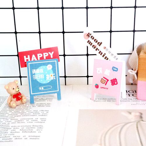 Creative salt and sweet signboard clip, cute wooden memo clip, photo name card holder, standing desktop sticky note ornament
