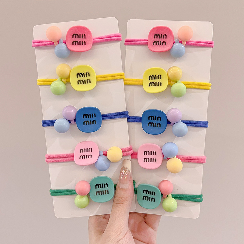 Coreana para niños correa de cabello anillo de cabello niñas de cabello de cola de caballo de color duradero estudiantes de alta elasticidad no es fácil cortar la cuerda