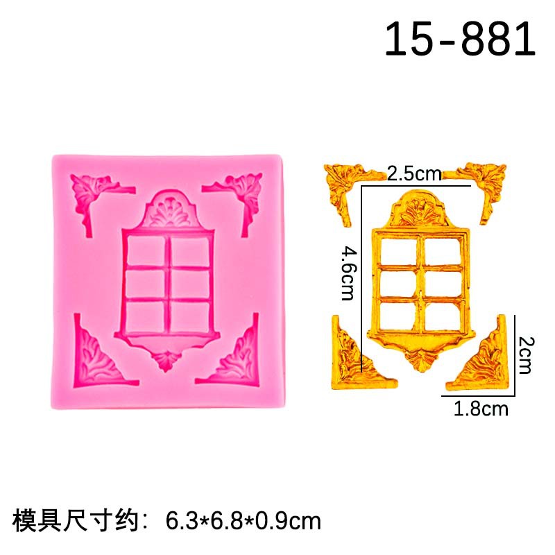 Marco de puerta de estilo europeo en relieve, borde de ventana, forma decorativa, molde de silicona, molde de pastel Pace para hornear fondant seco