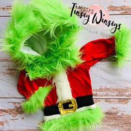 2020新角色扮演cosplay绿毛怪舞台表演服 儿童游戏服时尚造型