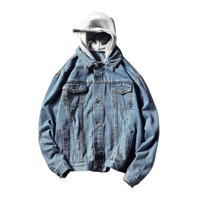 Generación chaqueta PRIMAVERA/otoño/invierno estilo coreano de moda estudiante nueva chaqueta de mezclilla suelta guapo chaqueta de los hombres con capucha