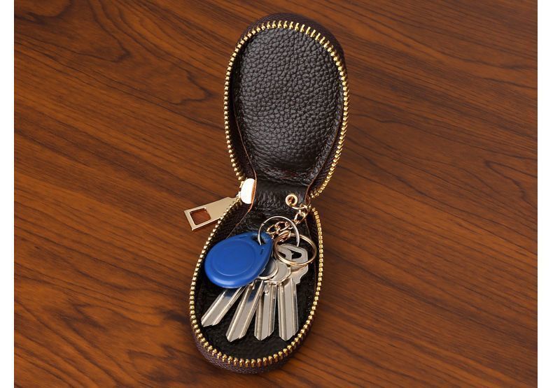 Litchi Pattern Car Key Bag, Unisex Car Key Storage Bag, Creative, Fashionable and Simple Keychain Pendant