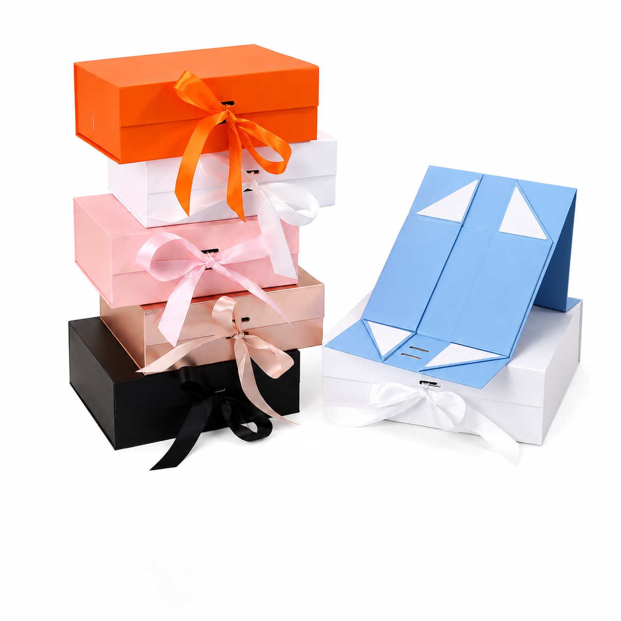Ropa de una pieza caja de regalo plegable personalizada ropa bufandas caja de regalo flip bow caja vacía impresión logotipo image 6