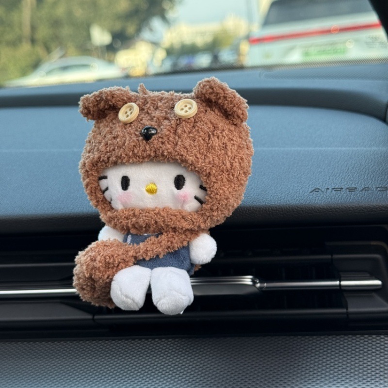 Decoración de aire acondicionado para automóviles accesorios de automóviles de dibujos animados elefante gorra Kitty decoración de salida de aire acondicionado adorable adornos de perfume para automóviles