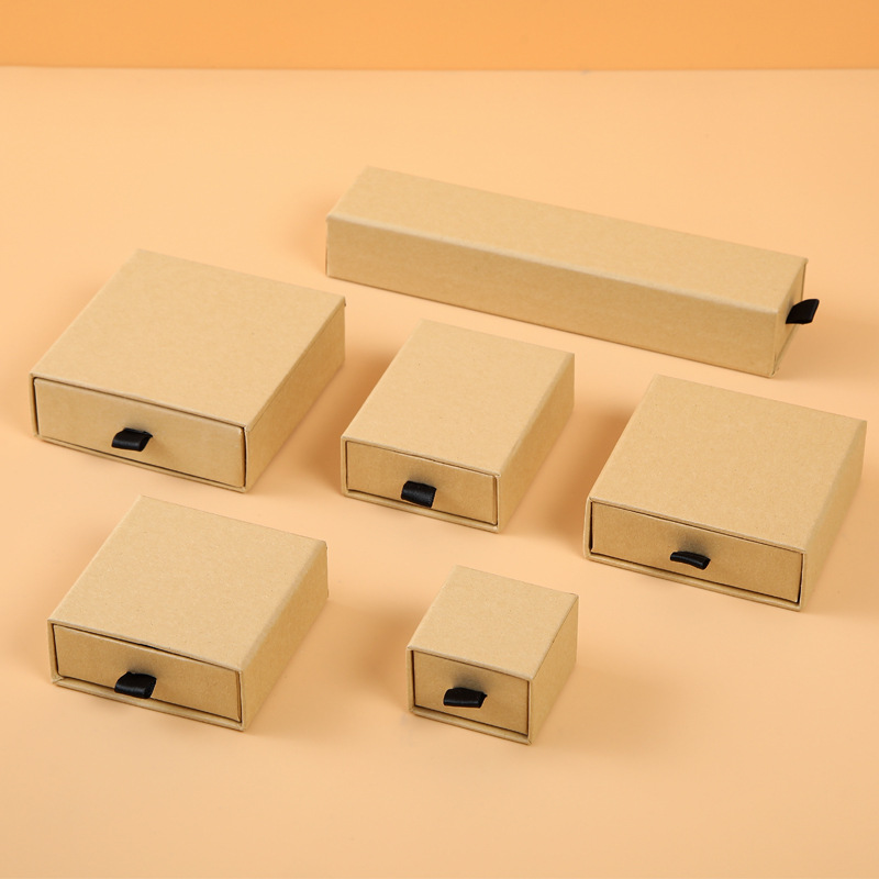 Caja de joyería tipo cajón personalizable con espacio para anillos, pulseras, pendientes y collares