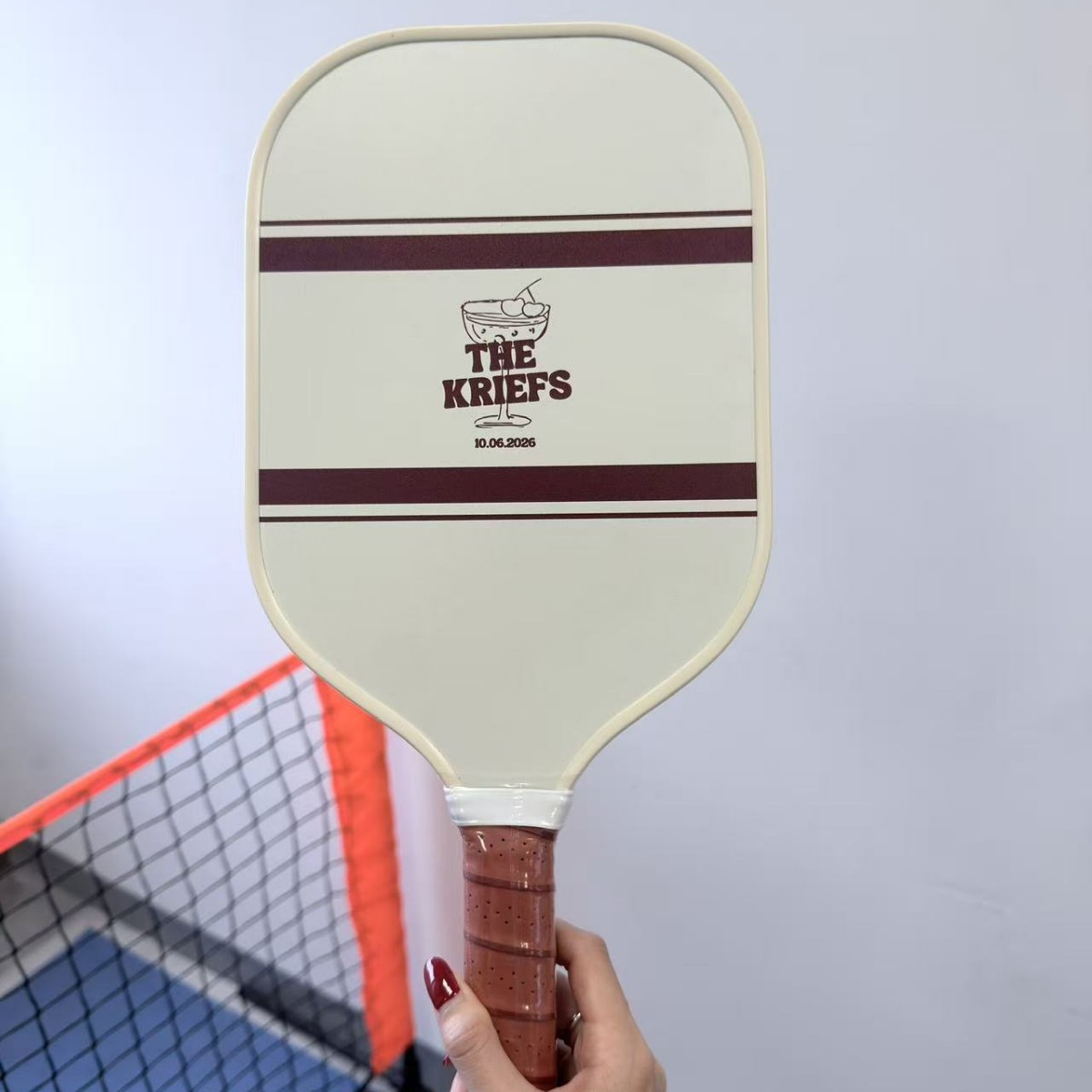 T700 Carbon Fiber Hot-pressed Pickleball Racket with American Retro Stripe Print and PP Honeycomb Core