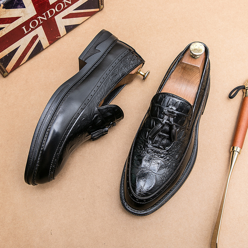 2024 primavera y otoño zapatos de cuero de negocios de tamaño grande para hombres zapatos de moda Lefour zapatos de hombre zapatos perezosos zapatos de cuero