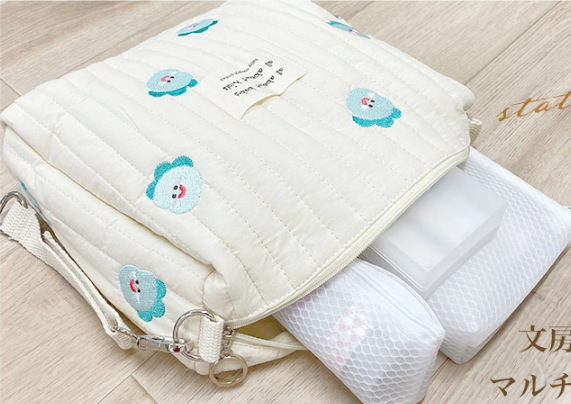 韓国イン・新しい刺繍入り多用途トラベルバッグ大容量荷物バッグ軽量収納ポータブルクロスボディ通気性|undefined