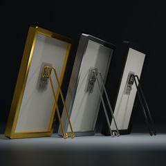 フォトフレームスタンド、ステンレス製、金属製大型証明書スタンド、サポートスタンド、粘着裏地、痕跡なし、釘なし固定