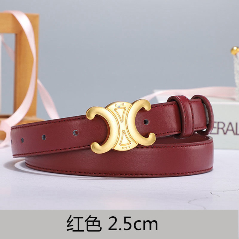 厂家直销女士牛皮皮带双C凯旋门腰带简约百搭平滑口ins高级感潮流|undefined