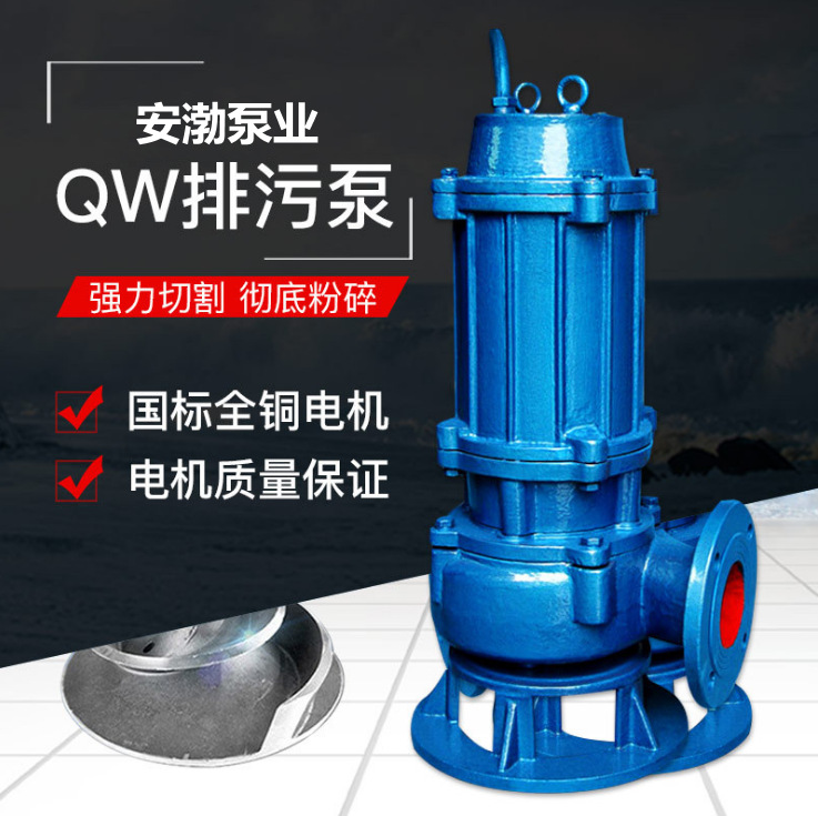 WQ潜水泵 不堵塞潜水排污泵 QW铸铁污水泵耦合 排污排涝潜污泵