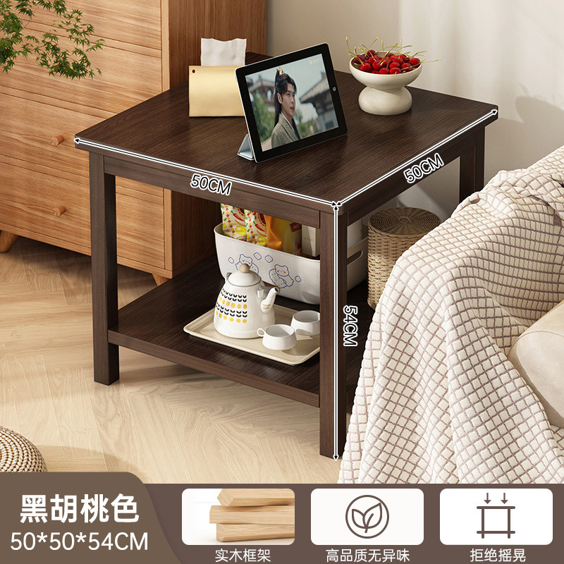 Mesa de té de madera sólida, varios lados de la sala de estar casera, estante moderno simple, mesa de té de balcón