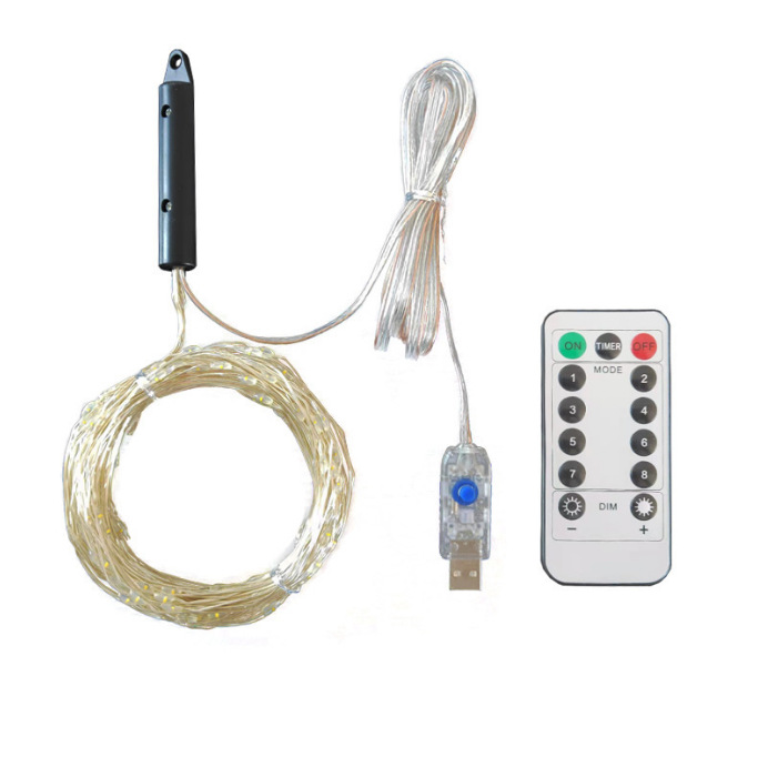 Amazon Venta caliente 200LED rama de árbol Luz de baja tensión Cola de Caballo cascada luz al aire libre patio decoración alambre de cobre árbol ratán Luz