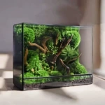 xtF流水系统雨林缸造景苔藓微景观成品桌面盆栽生态缸观鱼水陆爬