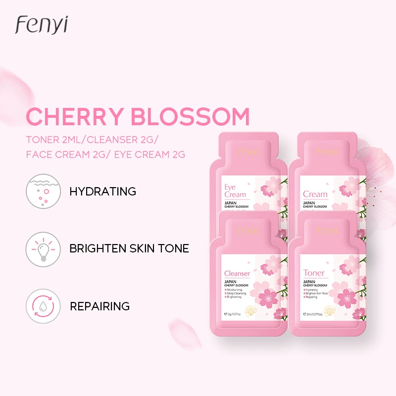 Трансграничный FENYI вишневый цвет 4 комплекта средств по уходу за кожей Увлажняющий 1 таблетка 2g Пробная установка средств по уходу за кожей