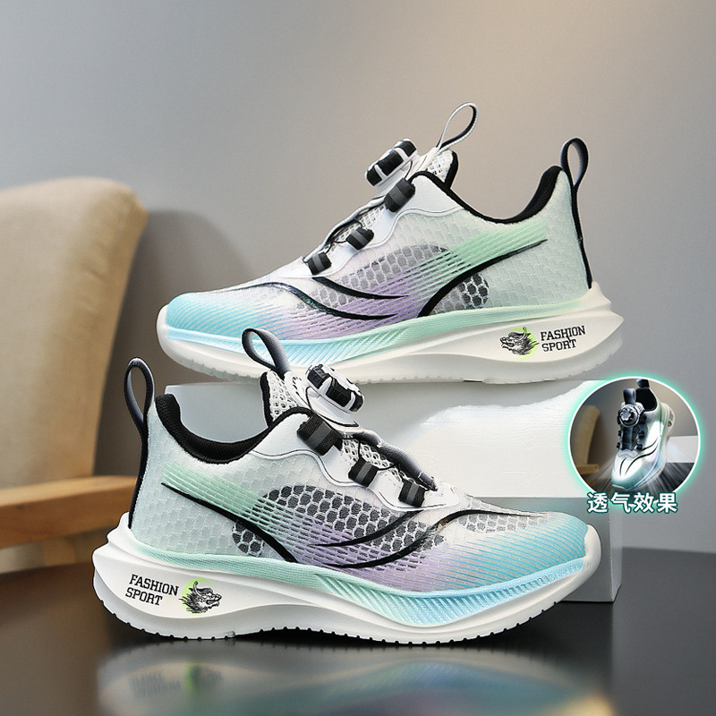 Zapatillas para correr para niños, nuevas zapatillas de deporte transpirables de una sola red de verano para niñas, zapatos deportivos antideslizantes resistentes al desgaste para niños