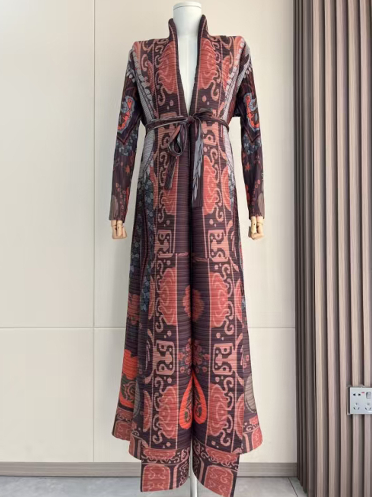 Muslim Long Robe, Arabian Dubai Middle Eastern Women's Clothing, Printed Trench Coat, Abaya Dress, Trendy_ecoleips.com