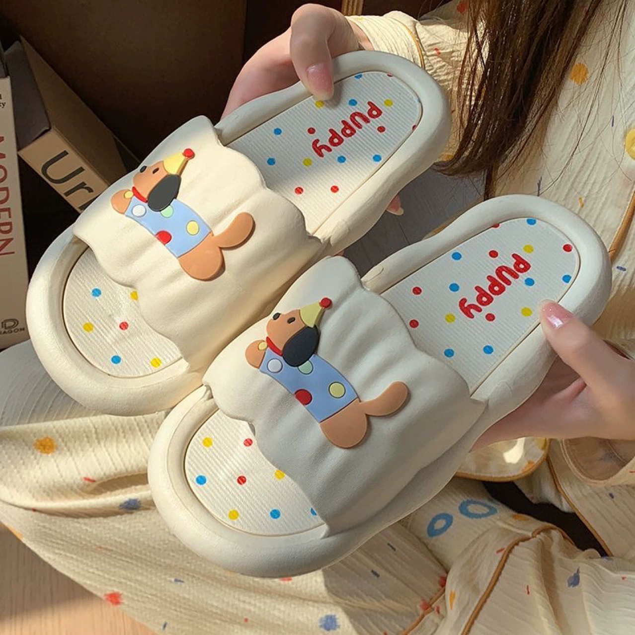 Cartoon Summer Slippers, Soft Sole Student Slides, Sizes 36–41, Multiple Cute Prints