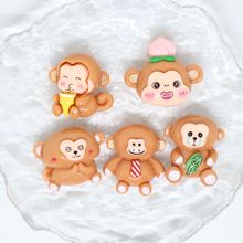 自制卡通水果小猴子树脂配件 手机壳配件 奶油胶配件 洞洞鞋贴片