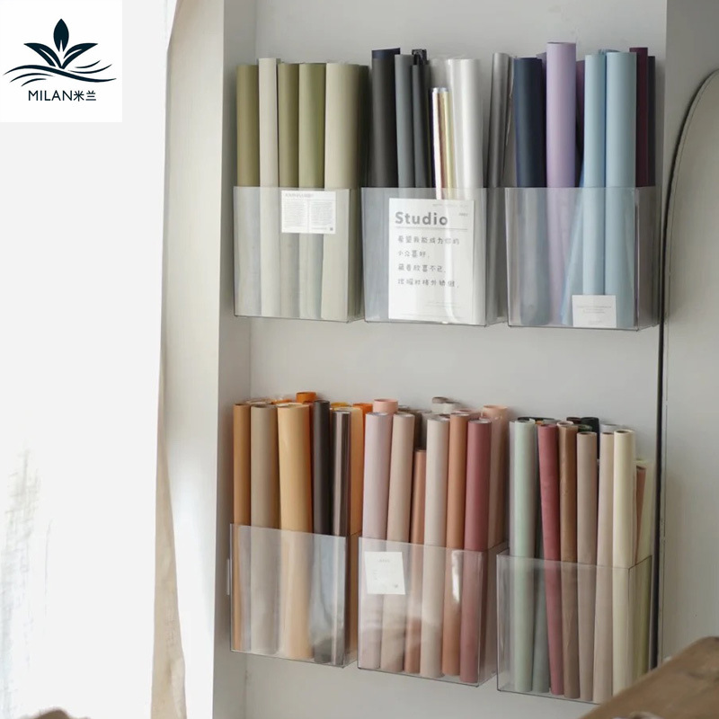 Montado en la pared transparente de acrílico de La Flor de embalaje de papel de almacenamiento de cubo de exhibición de la flor caja de almacenamiento de la floristería suministros materiales