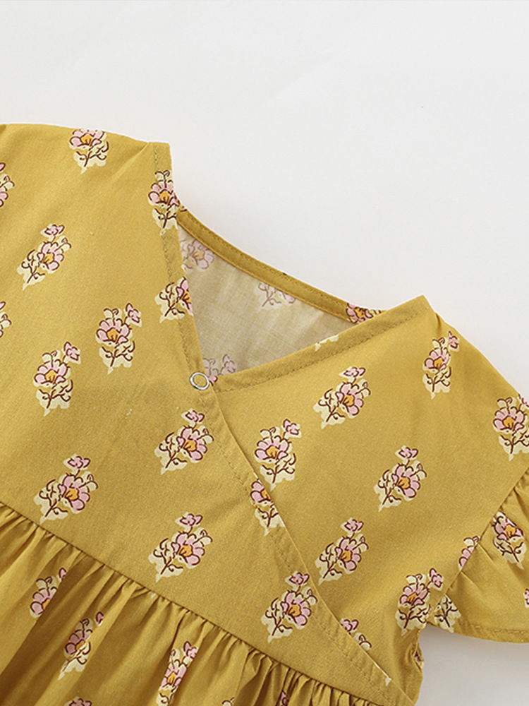 Vestido de princesa para niñas malwee transfronterizo nuevo estilo de verano vestido de manga corta para niñas pequeñas y medianas europeas y americanas