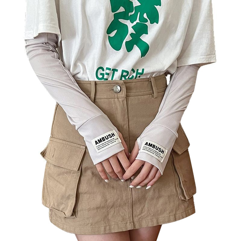 Mangas de hielo, mangas de protección solar, ciclismo al aire libre de verano, mangas de brazos transpirables, guantes, mangas de mano integradas, mangas de hielo de protección solar