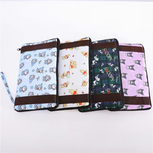 Cartoon Large Capacity Oxford Cloth Travel Bag Hangable Suitcase Luggage Bag Zipper Folding Travel Storage Bag Shoulder