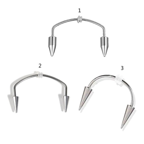 Titanium steel C-pole smile lip nail Dracula nail tiger tooth nail zombie tooth lip lace nail vampire piercing jewelry