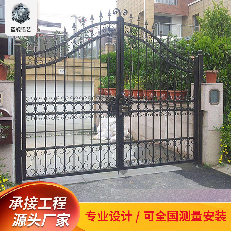 广东铁艺大门双开门欧式铸铁庭院大门别墅双开学校院墙进户门厂家-阿里巴巴