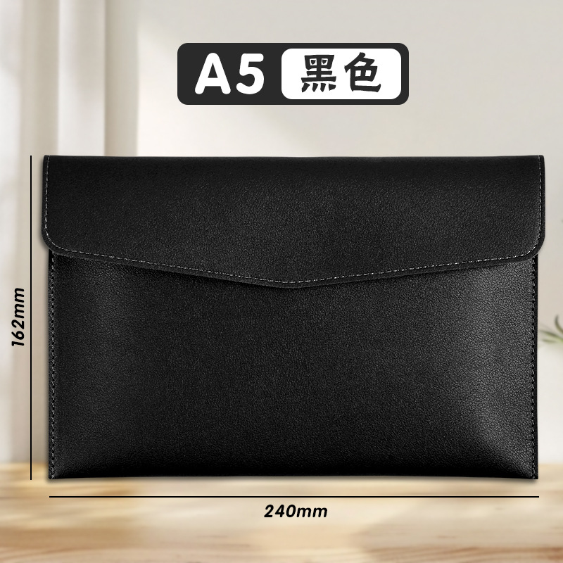 A5-블랙 나파 패턴 문서 가방