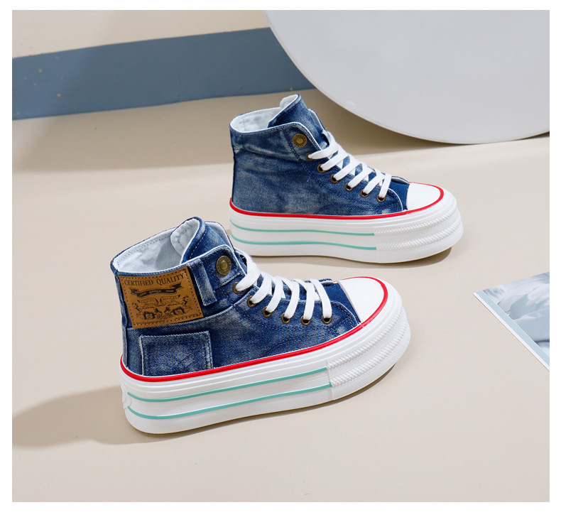 Damen Running Schuhe Mit Dicker Sohle Aus Canvas Für Den Alltag_voghion.com