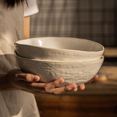 元宝碗創意陶磁器スープ碗家庭用茶碗レトロサラダ碗食器卸売り復古風碗日本式碗